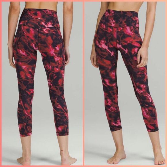 Lululemon Align High-Rise Crop 23" size 2 NWT Black Pink Blossom leggings - Picture 2 of 5